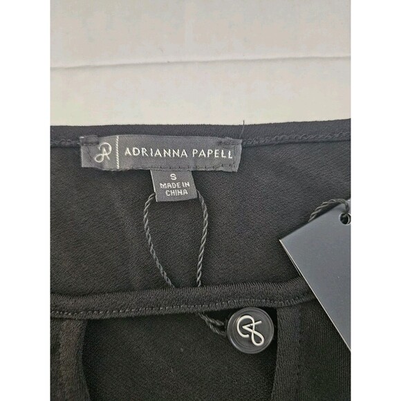 Adrianna Papell Black Keyhole Longsleeved Blouse Nwt  S - Picture 8 of 9